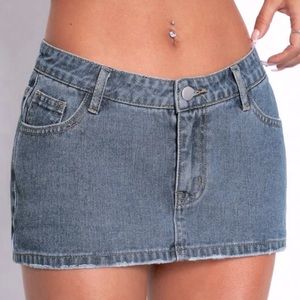Y2k jean mini skirt
